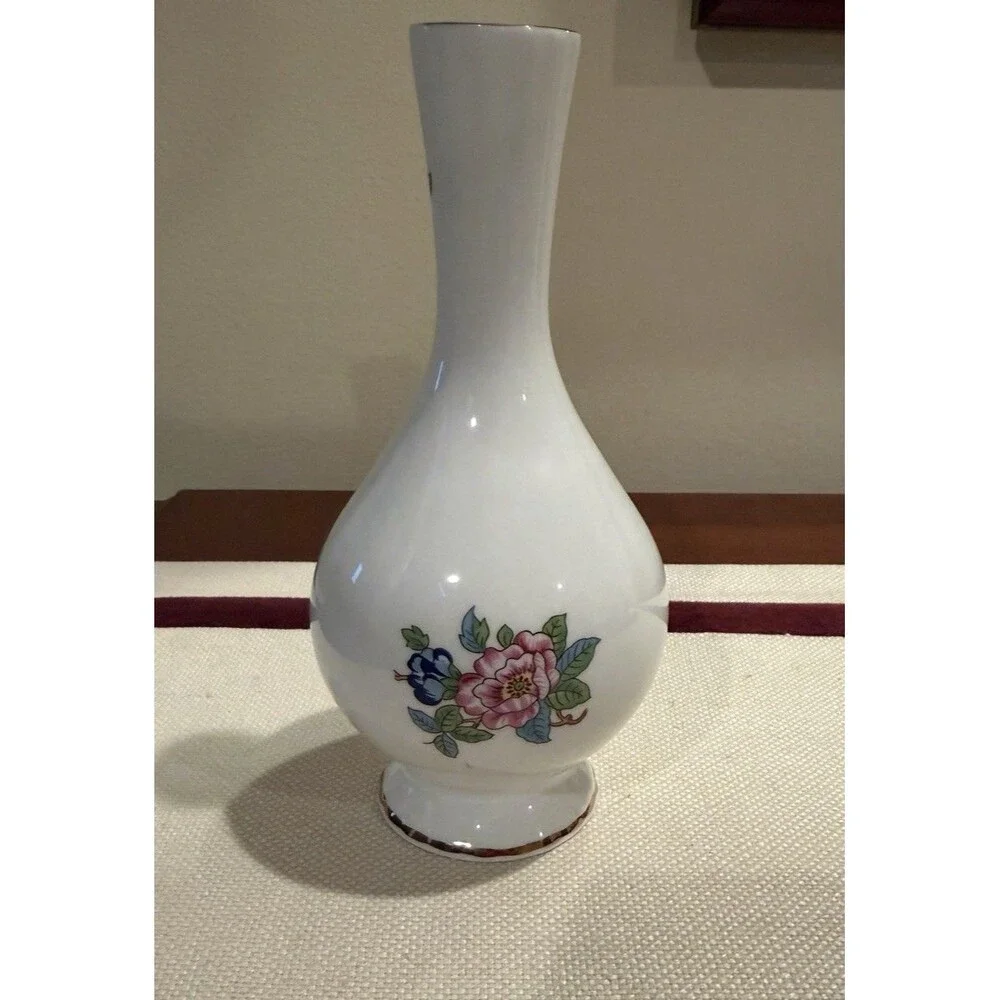Vintage Aynsley Pembroke Fine Bone China Bud Vase Bird & Floral, Made in England